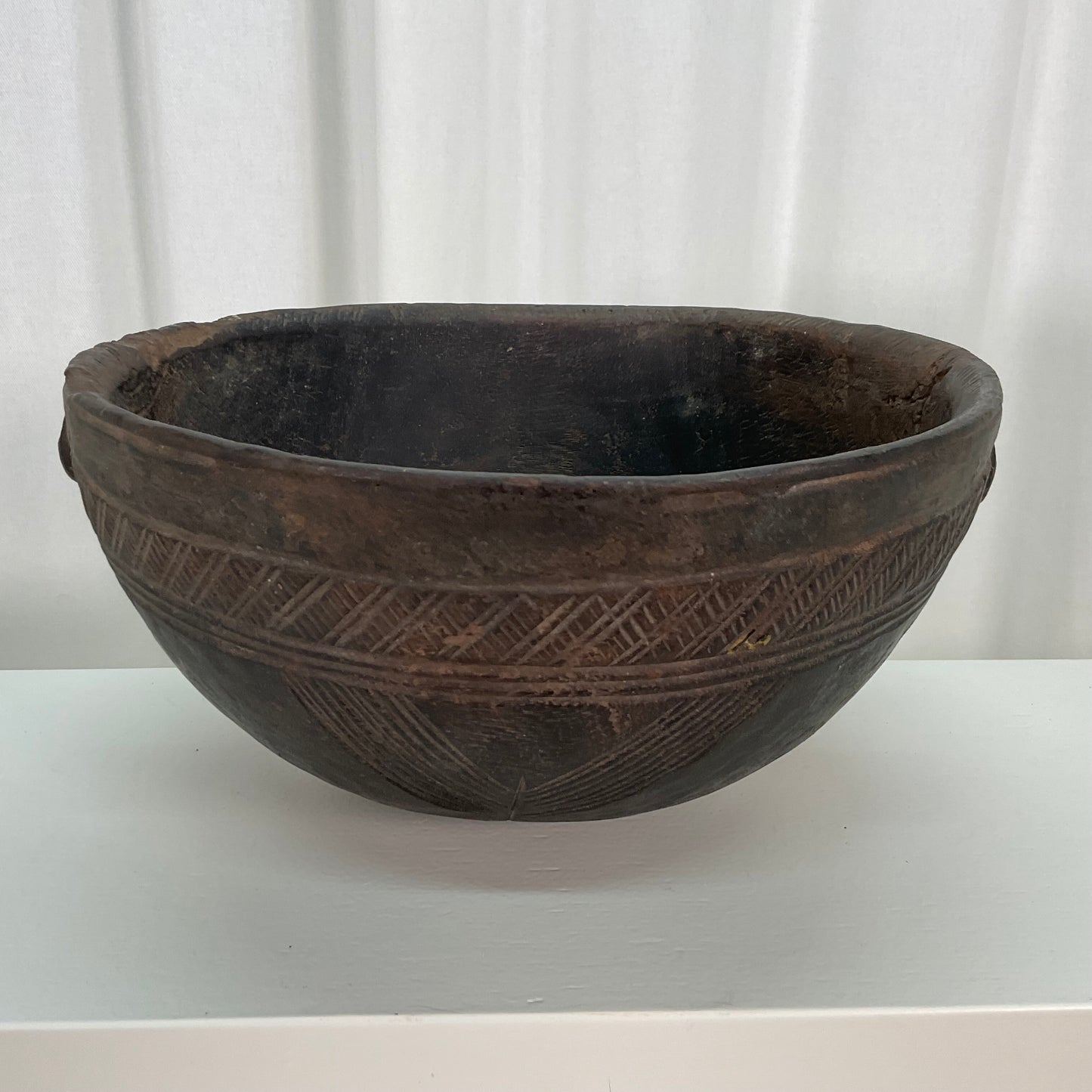 Vintage Touareg bowl in wood 17 cm #04