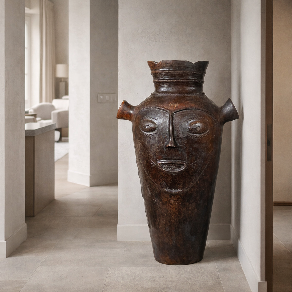 Two coco fesse vases from Ivory Coast