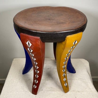 Stool six feet polychrome #01 | IVORY COAST