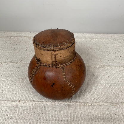 Vintage calabash with lid #02 | GHANA