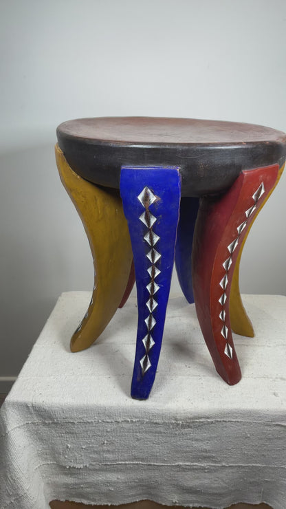 Stool six feet polychrome #01 | IVORY COAST